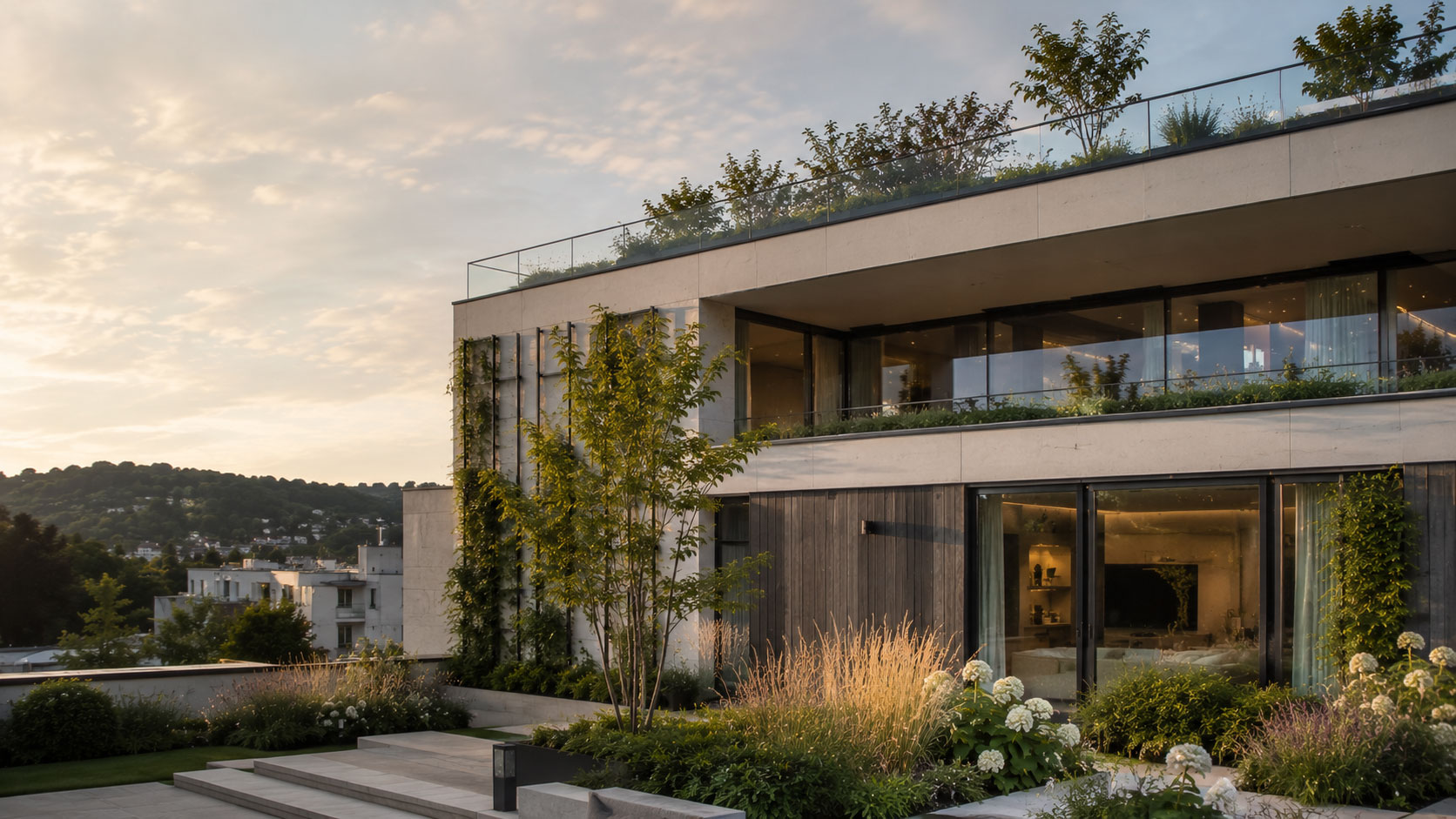 Begrünung, die Architektur ergänzt und nicht überdeckt