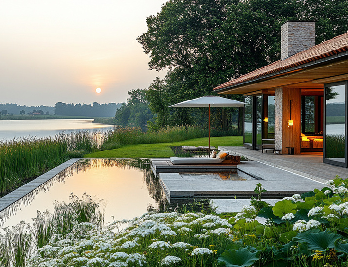 privatgarten gartengestaltung holzbank
