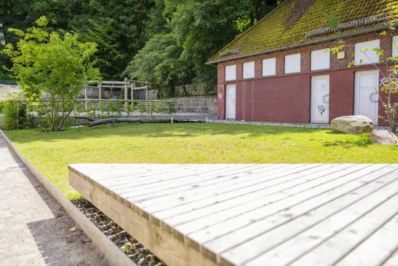 Neugestaltete Außenanlagen von Boymann: Die umfassende Neugestaltung der Freianlagen wurde erfolgreich von Boymann umgesetzt und bietet den Schülern eine ansprechende und funktionale Außenanlage.